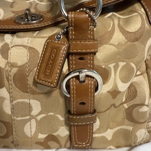 Coach Chelsea Optic Signature Jacquard/Leather Satchel - Picture 2 of 13